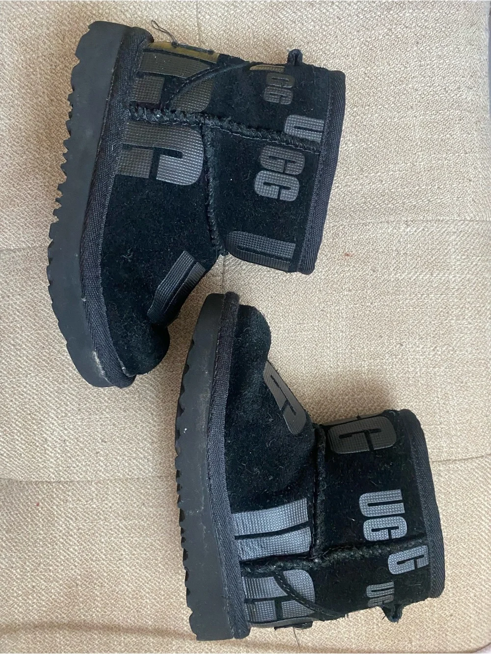 UGG Kids Black Logo Ankle Boot